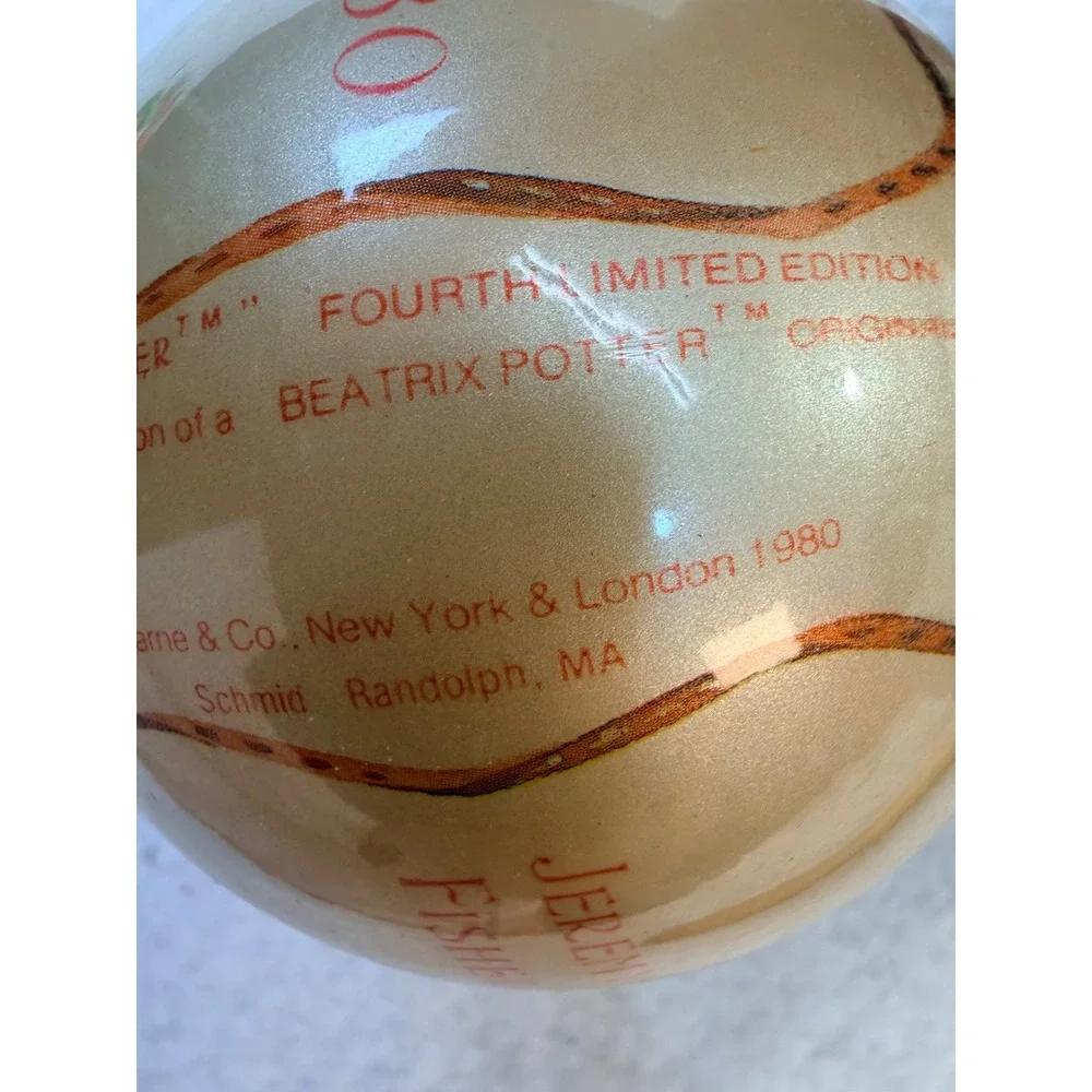 Vintage 1980 Schmid Beatrix Potter Jeremy Fisher Satin Ball Ornament Limited Ed